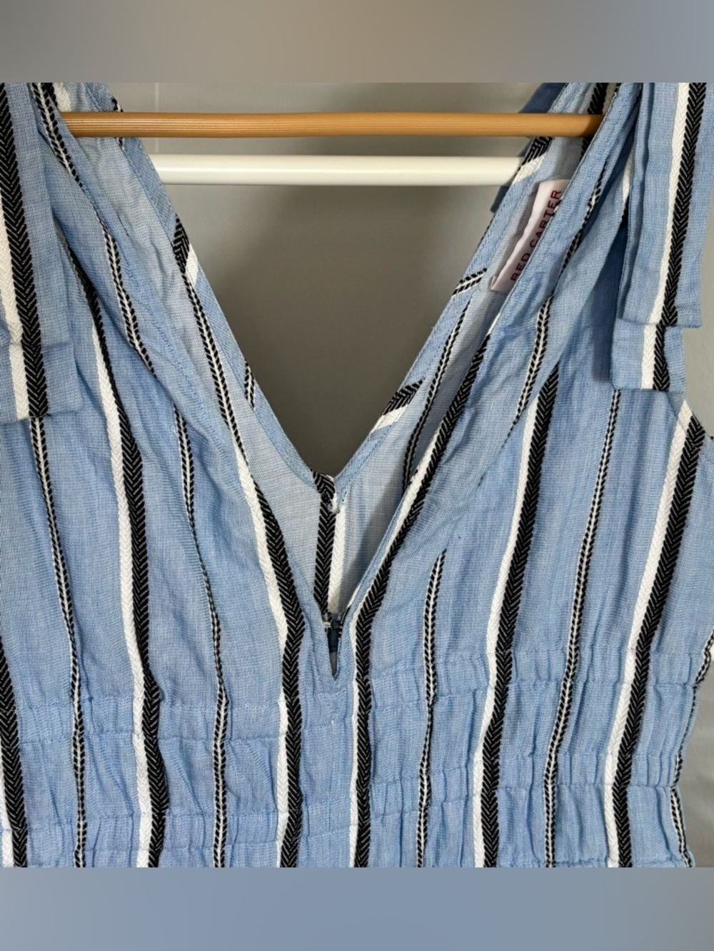 Red Carter Light Blue Sleeveless Striped Jumpsuit - Picture 6 of 16